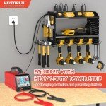 Veitorld Wall-Mounted Power Tool Organizer with Charging Station