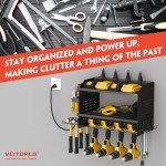 Veitorld Wall-Mounted Power Tool Organizer with Charging Station