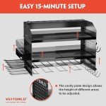 Veitorld Wall-Mounted Power Tool Organizer with Charging Station