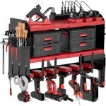 Wall Mount Power Tool Organizer with Charging Station