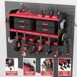 Wall Mount Power Tool Organizer with Charging Station