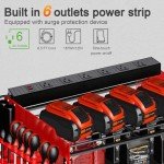 HOMECOR Wall-Mount Power Tool Organizer with Charging Station