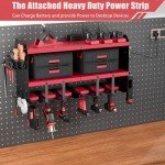 Wall Mount Power Tool Organizer with Charging Station