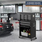 8-Drawer Rolling Tool Box with Lock and Wheels