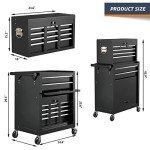 8-Drawer Rolling Tool Box with Lock and Wheels