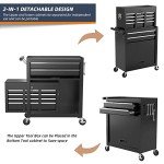 8-Drawer Rolling Tool Box with Lock and Wheels