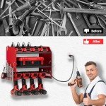 Wall-Mounted Power Tool Organizer with Charging Station