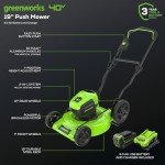 Greenworks 40V 19" High Wheel Lawn Mower