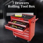 7-Drawer Rolling Tool Chest with Wheels - Red