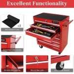 7-Drawer Rolling Tool Chest with Wheels - Red