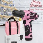 WORKPRO 12V Electric Screwdriver Set with Pink Tape