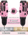WORKPRO 12V Electric Screwdriver Set with Pink Tape