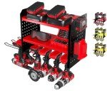 Power Tool Organizer with 6 Drill Holder Rack
