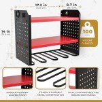 Power Tool Organizer with 6 Drill Holder Rack