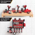 Power Tool Organizer with 6 Drill Holder Rack