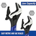 WORKPRO 2-Piece Adjustable Wrench Set, Blue