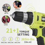 FADAKWALT 20V Cordless Drill Set with Battery