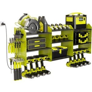 Heavy-Duty Wall Mount Power Tool Organizer Rack