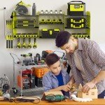 Heavy-Duty Wall Mount Power Tool Organizer Rack