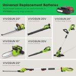 VIVOSUN 20" Cordless Hedge Trimmer with Battery