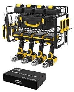 WellMall Wall-Mounted Power Tool Organizer Rack
