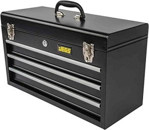 JEGS Metal 3-Drawer Toolbox with Lock & Keys