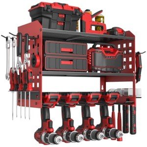 Power Tool Organizer with Pegboards and Hooks
