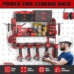 Power Tool Organizer with Pegboards and Hooks