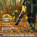 LEAPUL Cordless Leaf Blower with Batteries and Charger