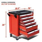 Heavy Duty 6-Drawer Rolling Tool Cart Cabinet
