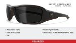 EDGE Brazeau Polarized Safety Glasses - Black Frame