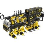 3-Tier Wall-Mounted Power Tool Organizer with Charger
