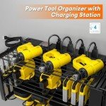 3-Tier Wall-Mounted Power Tool Organizer with Charger