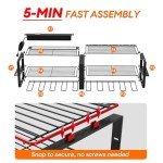 3-Tier Wall-Mounted Power Tool Organizer with Charger