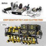3-Tier Wall-Mounted Power Tool Organizer with Charger