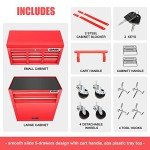 2-Pcs Red Combination Tool Rolling Cabinet