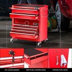 2-Pcs Red Combination Tool Rolling Cabinet