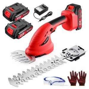 21V Cordless Hedge Trimmer with Rechargeable Battery