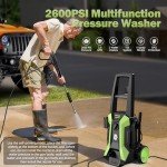 2600PSI Electric Pressure Washer with 4 Nozzles