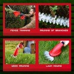 21V Cordless Hedge Trimmer with Rechargeable Battery