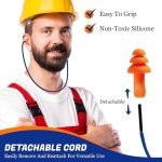 100 Pairs of Corded Silicone Earplugs for Noise Reduction
