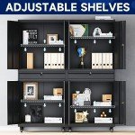Yizosh Rolling Metal Garage Storage Cabinet with Lockbox