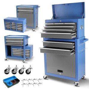 8-Drawer Mobile Steel Tool Chest with Lock