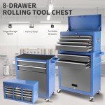 8-Drawer Mobile Steel Tool Chest with Lock