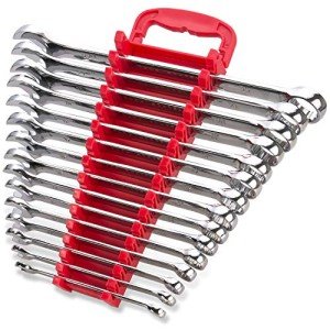 Premium 15-Piece Chrome Wrench Set with Rack