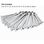 Premium 15-Piece Chrome Wrench Set with Rack