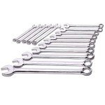 Premium 15-Piece Chrome Wrench Set with Rack