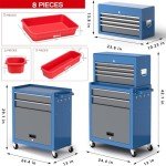 42'' 8-Drawer Rolling Tool Chest with Wheels