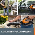 WORX 20V Cordless Leaf Blower with Attachments