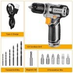 DEKO PRO 12V Cordless Drill Set with Accessories